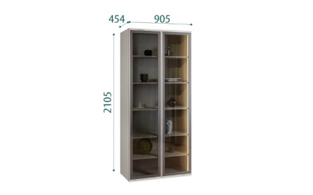 Шкаф 2 дв. (стекло) Aura