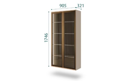 Пенал (2 дв. стекло) Aura