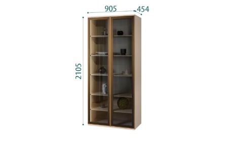 Шкаф 2 дв. (стекло) Aura