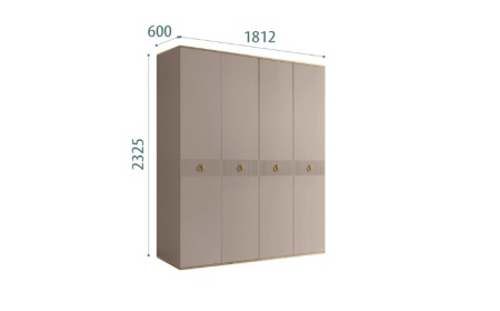 Шкаф 4 дв. Rimini solo белый