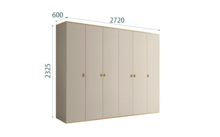 Шкаф 6 дв. Rimini белый