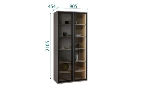 Шкаф 2 дв. (стекло) Aura