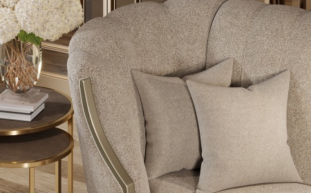 Диван Мария бежевый с обивкой букле