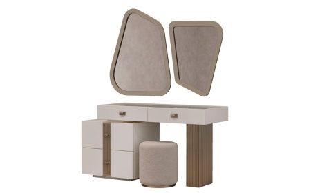 Туалетный стол с зеркалом и пуфом Леонардо