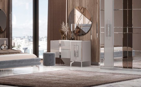 Туалетный стол с зеркалом и пуфом Грация