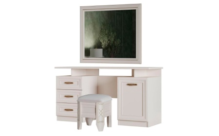 Туалетный стол с зеркалом и пуфом Оливия